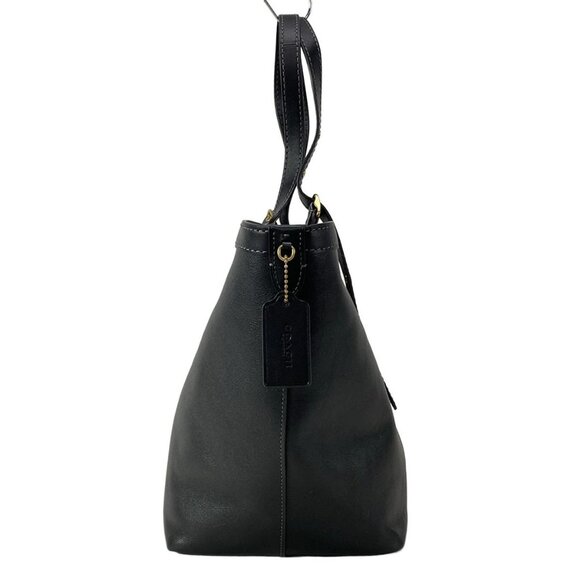 Auth COACH - CAM00 Black Leather Tote Bag - Picture 5 of 15